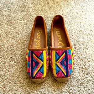 Sam Edelman beaded espadrille flats size 6
